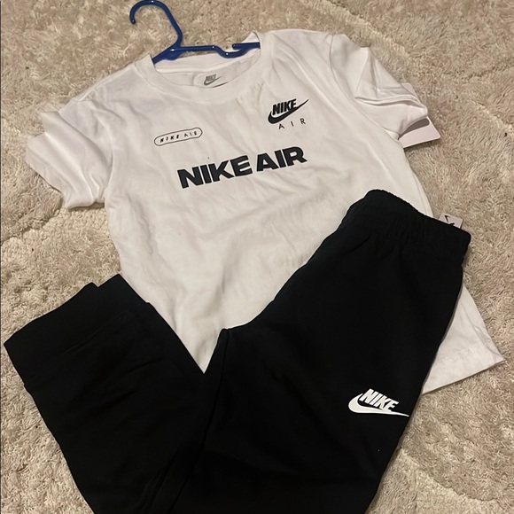 Nike Other - Nike Air White Tee and Black Joggers Set